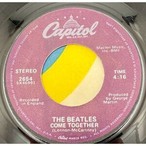 The Beatles Come Together / Something 45 Rock Purple Label Capitol 2654